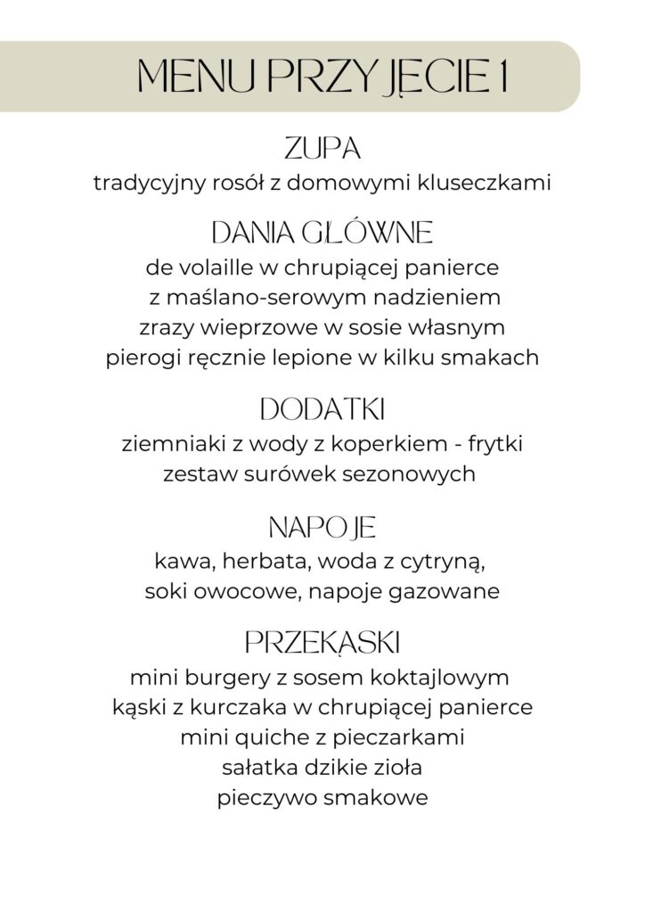 Przyjęcia urodzinowe menu